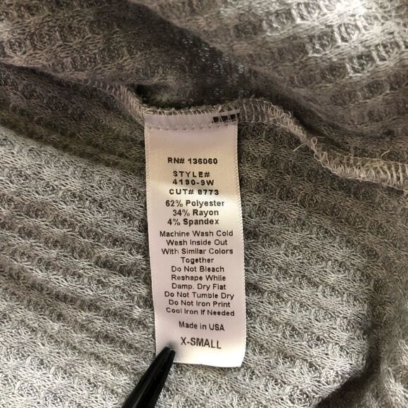 Project Social T Waffle Knit Top High Low Hem Grey Size XSmall Oversized - Picture 7 of 10